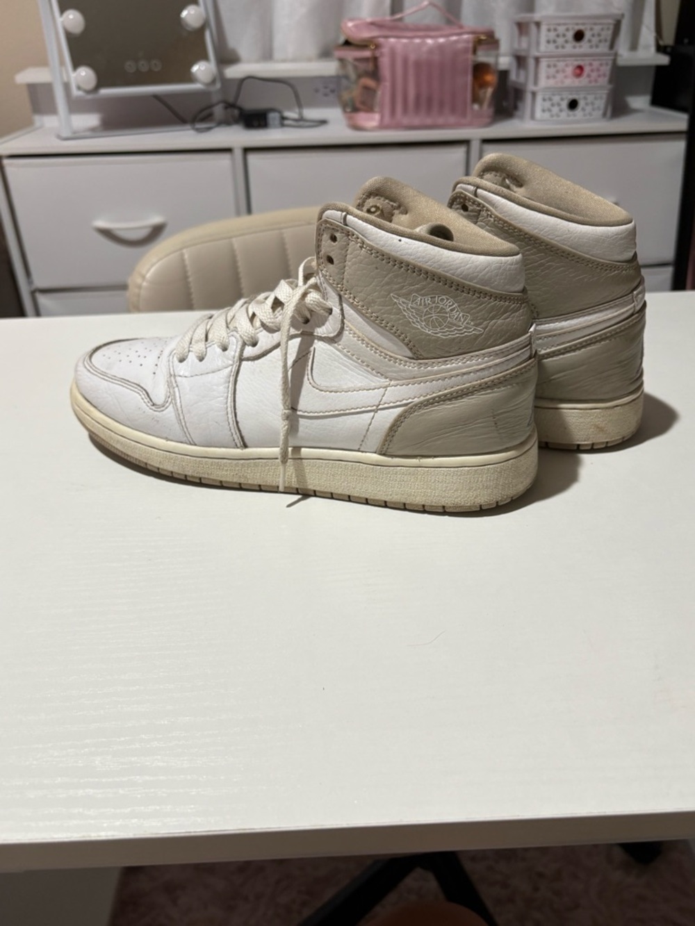 Jordan High-Top Women's Sneakers in White and Cream